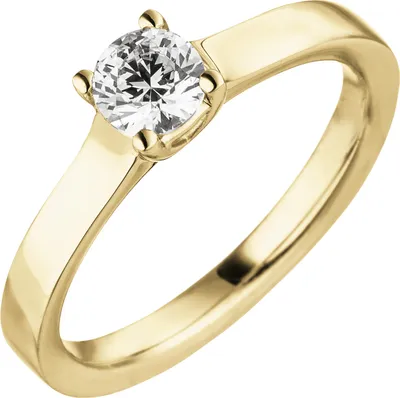 Produktbild von Gr. 58 Damen Ring 585 Gold Gelbgold 1 Diamant Brillant 0,50 ct.Diamantring Solitär