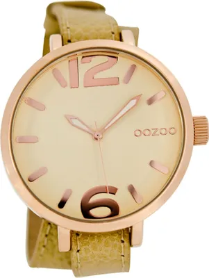 Produktbild von Oozoo Damen Armbanduhr beige braun Analog Timepieces Lederarmband D2UOC6835