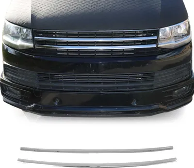 Image de Moulure de Grille de Calandre pour VW T6 Transporter tout 2015-2019 Acier 2x