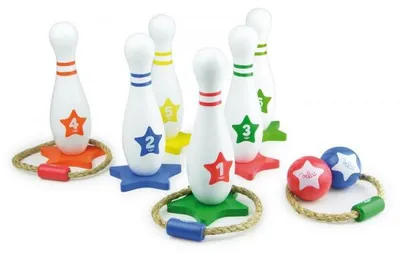 Image de Set de jeux 2 en 1 : quilles et anneaux - vilac - 4003 - jeu plein air bois
