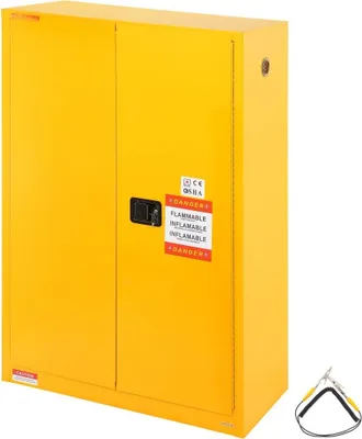 Zdjęcie produktu dla Szafa bezpieczeństwa na ciecze łatwopalne - 45 gal - Szafa magazynowa ze stali walcowanej na zimno - 42,9 x 18,1 x 65,2 cala - Przeciwwybuchowa - 2 regulowane półki