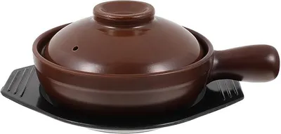 Imagen del producto de Juego de cazuelas de cerámica, ideal para sopas, con tapa. Apto para cocinas y microondas