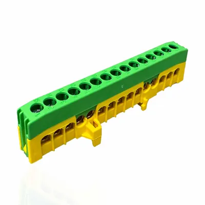 Produktbild von SD ProfiLine Schutzleiterklemme PE15-F2, 15-polig, grün/gelb, 1 Stück
