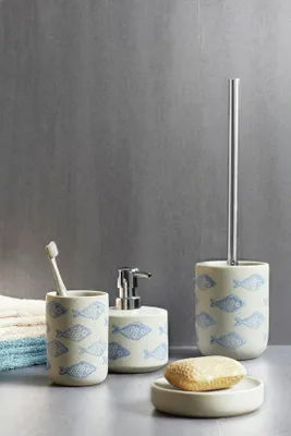 Image de Porte-brosses WC en céramique, couleur beige - 10 x 40 x 10 cm