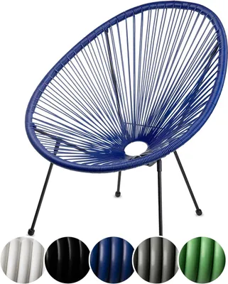 Produktbild von sunnypillow Set Acapulco Gartenstuhl | gemütlicher Loungesessel für Wohnzimmer, Terrasse, Garten, Balkon Sessel Stuhl | Blau