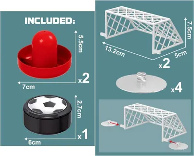Produktbild von Air-Tischfußball-Set mit Fußball-Schieber (7 cm) und Fußball-Puck (6 cm)