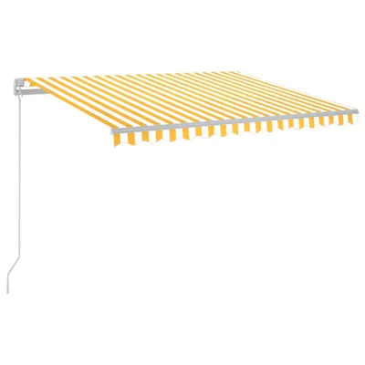 Obrázok produktu pre vidaXL Markíza ručne výsuvná s LED 300x250 cm žltá a biela