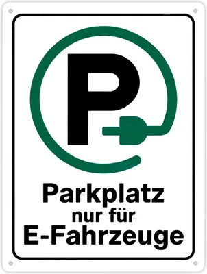 Produktbild von Metallschild XL in 21x28 cm Parkplatz nur für E-Fahrzeuge