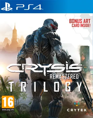 The cover art for the Crysis Remastered Trilogy video game for PlayStation 4.