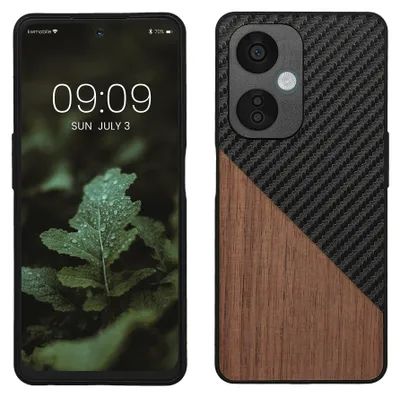 Produktbild von kwmobile Hülle kompatibel mit OnePlus Nord CE 3 Lite 5G / Nord N30 5G - Handyhülle - Handy Schutzhülle - Smartphone Cover - Dunkelbraun Schwarz