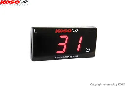 Produktbild von Wasserdichte Temperaturanzeige (Thermometer) Superschlanke Motoranzeige Farbe Rot (El)