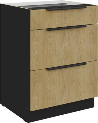 Produktbild von Unterschrank Cremona schwarz 60 D 3S BB