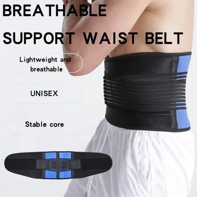 Immagine prodotto di Cintura lombare unisex con supporto per la schiena, nero-blu, 75-85 cm, elasticizzata