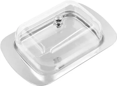 Image de Beurrier en acier inoxydable argenté, 1 pièce