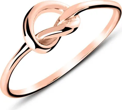 Produktbild von lanii Ring Verschlungenes Herz aus Sterlingsilber (Rosé, 50)