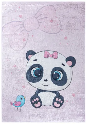 Image de Mazovia Tapis Pour enfants Ours Rose 140x200 cm Poils Courts, Facile à Nettoyer, Tapis de Jeu pour Chambre d'Enfant