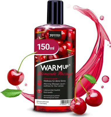 Produktbild von JOYDIVISION WARMup 150 ml Massageliquid mit Fruchtiger Kirsch Duft & Geschmack I Wärme-Effekt I wie Massageöl