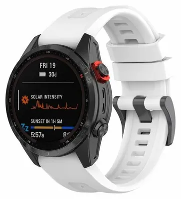Produktbild von By Qubix Silikon-Sportarmband - Weiß - passend für Garmin Instinct 3 - 50 mm