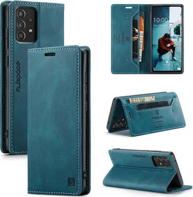 Image de Samsung Galaxy A52 5G Case, RetroPolyuréthaneLeather Case, Stand and Protective Case for Samsung Galaxy A52 5G blue
