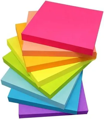Produktbild von 400 Stück 76 x 76 mm Elektrostatisch Selbstklebende Haftnotizen Klebezettel Klein Sticky Magnetic Notes Bunt für Schule Zuhause Büro