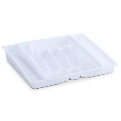 Produktbild von Zeller Besteckkasten, ausziehbar, Kunststoff, weiß 29-50x38x6,5
