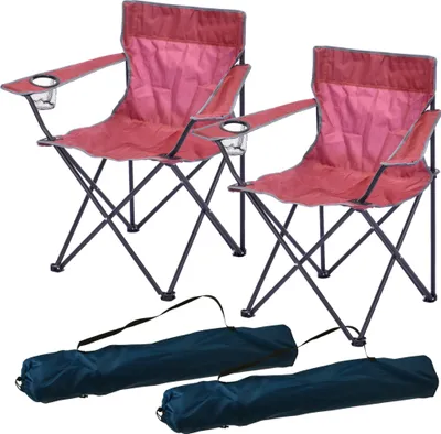 Produktbild von 2x Strandstuhl Beere faltbar einzeln oder im Doppelpack mit Getränkehalter Faltstuhl Sonnenstuhl Campingstuhl Klappstuhl Anglerstuhl Gartenstuhl