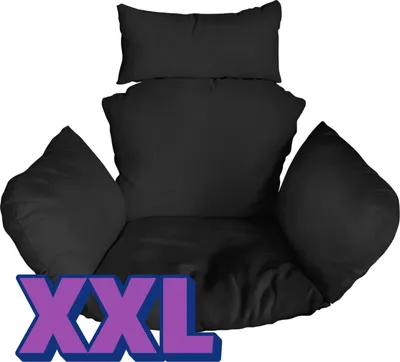 Produktbild von Hängesessel Kissen, XXL, Polster, Auflage für Polyrattan & Rattan Hängeschaukel, Rückenkissen für Hängesitz, Schwarz [114]