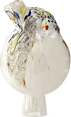 Produktbild von Rosenkugel mit Frosch 12cm weiß