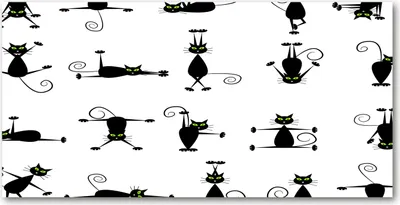 Produktbild von Tulup Glas-Bild -140x70- Wandkunst Dekorative Wand für Küche & Wohnzimmer - Tiere - Katzen - Schwarz