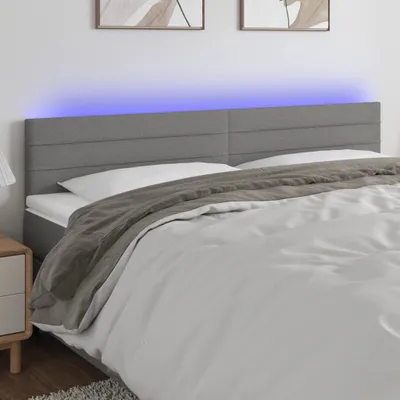 Produktbild von LED Kopfteil Dunkelgrau 180x5x78/88 cm Stoff