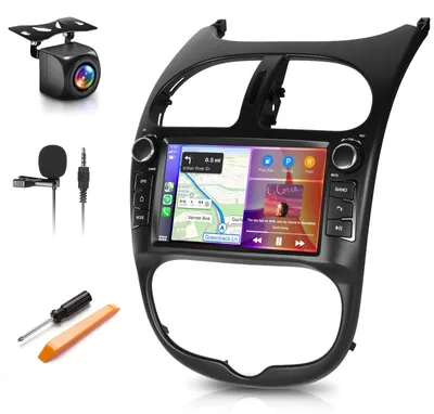 Obrázok produktu pre Autorádio OEM s funkciami Carplay a Android Auto pre modely 206 (1998-2016) a Citroen C2 (2004-2008) s 9-palcovým dotykovým displejom
