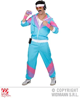 Produktbild von 80er Trainingsanzug Karneval Faschingskostüm Herren Größe: S