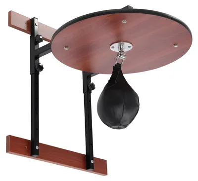 Image de Plateforme de speedball pour boxe - Support mural réglable - 5 niveaux de hauteur - Capacité de charge : 100 kg - Cible : 60 cm - Noir