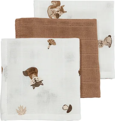 Produktbild von Meyco Forest Animals Mundtuch - 3 Stück - Toffee