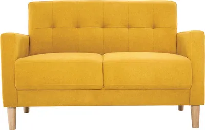 Produktbild von Miliboo - Skandinavisches Sofa 2-Sitzer mit Samteffekt in Senfgelb MOON