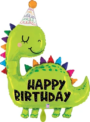 Produktbild von Shape Folienballon "Dino Happy Birthday" | Grün 132 cm