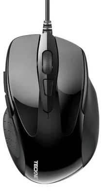 Produktbild von TECKNET Maus mit Kabel, 6400 DPI, Computermaus mit 6 Tasten, Schwarz