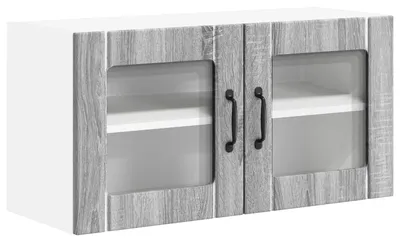 Image de Armoire murale en verre vidaXL LUCCA, gris Sonoma, 80 x 31 x 40 cm