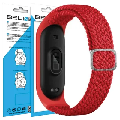 Productafbeelding van BELINE MI BAND 7/6/5 - Textielband, rood/rood
