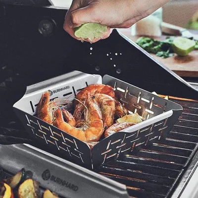 Produktbild von Geschirrspüler- und Gasgrillgeeigneter, rostfreier Gemüsehalter