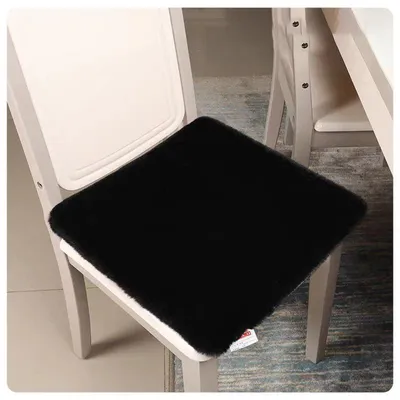 Kunstbont Zitkussen 40x40 cm, Schwarz, Antirutsch, Quadratisch