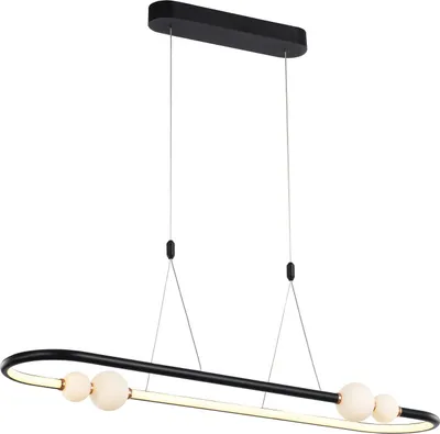 Obrázek produktu pro LED lustr Lozanna, černý-růžový-bílý, 44 W, teplá bílá, 2640 lm, hliník, rozměry: 130 x 100 x 28 cm, IP20, Italux
