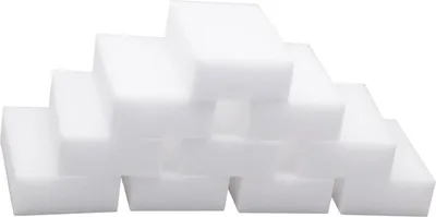 Obrázok produktu pre balenie 10 gumičiek - ideálne do kuchyne, kúpeľne, na nábytok - šetrné k životnému prostrediu - melamínová pena s vysokou hustotou - 100x60x20 mm