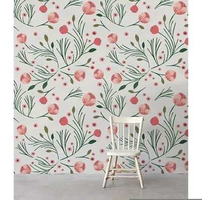 Produktbild von Coloray Fototapete 312x219 cm Latextapete Magicstick - Vintage Pfingstrose Blumen
