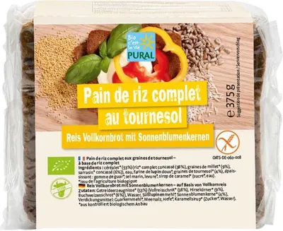 Produktbild von Vollkorn Reisbrot mit Sonnenblumenkernen 375g