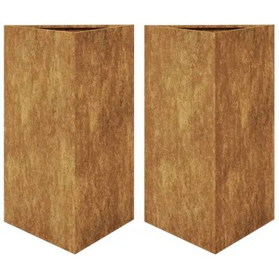 Produktbild von Pflanzkübel 2 Stk. Dreieckig 50x43x75 cm Wetterfester Stahl