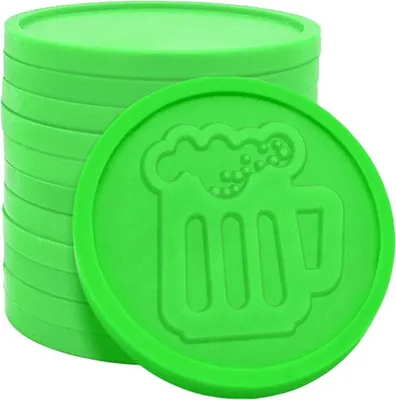 Image de Jetons pour buvette chope de bière en relief CombiCraft vert fluo – 1000 pièces