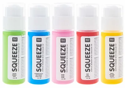 Obrázek produktu pro Rico Design 800682, Různé barvy, Různé barvy, 5 barva/barev, Inkoust na bázi akrylu, Kulatý, Děti a dospělí