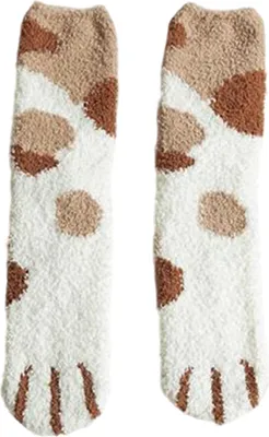 Produktbild von Katzenpfoten-Socken, niedliche, warme, flauschige Wintersocken, dicke, dehnbare, flauschige Haussocken für Zuhause, Schlafzimmer, drinnen zum Schlafen