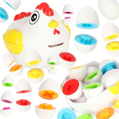 Zdjęcie produktu dla Puzzle klocki jajka kształty montessori kura
